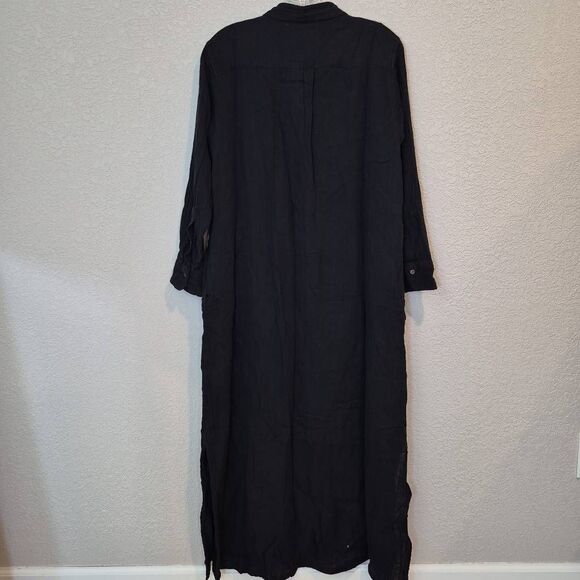 Natural Life Maxi Shirt Dress Women’s S Black Button Up - Picture 2 of 8